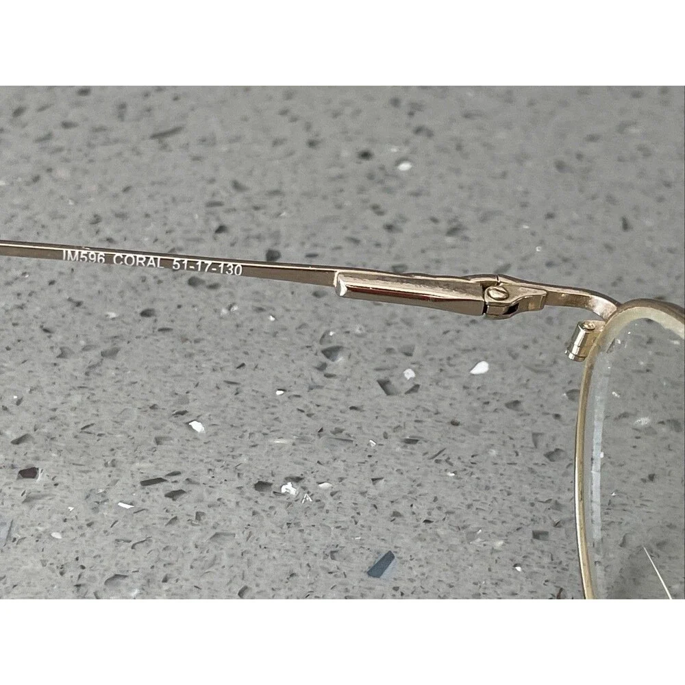 Lawrence Eyewear Eyeglasses Frames ONLY IM596 Coral 51-17-130 Pink/Gold Italy